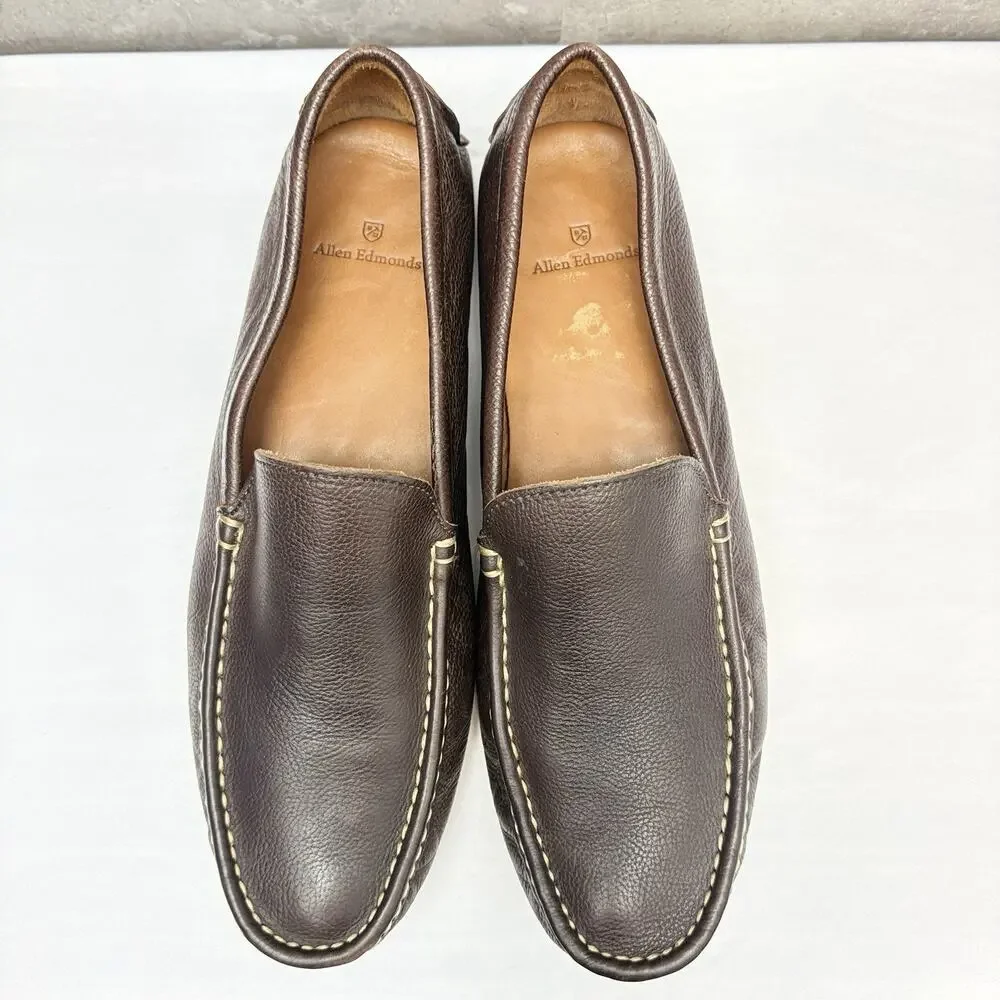 Allen Edmonds Loafers Brown Leather Slip On Moccasin Driving Shoes Mens Size 12D